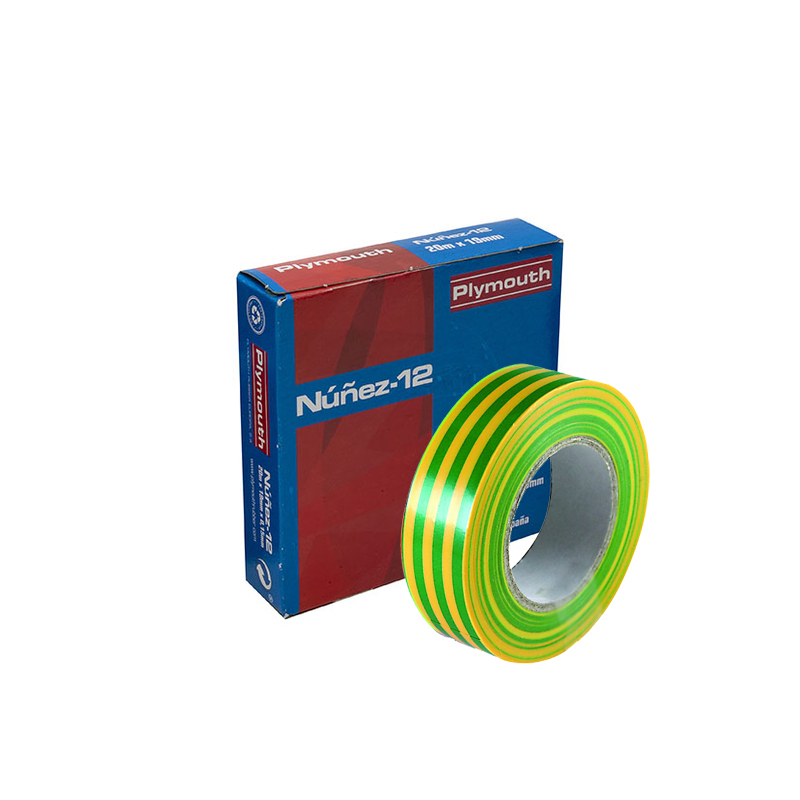 PLYMOUTH 5091 Cinta adhesiva de PVC NÚÑEZ-12 20x19x0,15 T/T para aplicaciones eléctricas